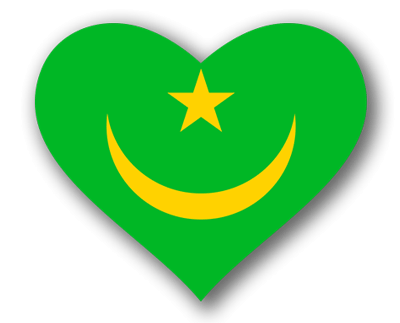 モーリタニア・イスラム共和国の国旗-ハート
