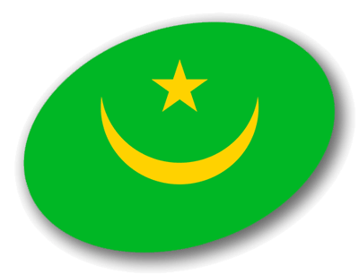 モーリタニア・イスラム共和国の国旗-楕円