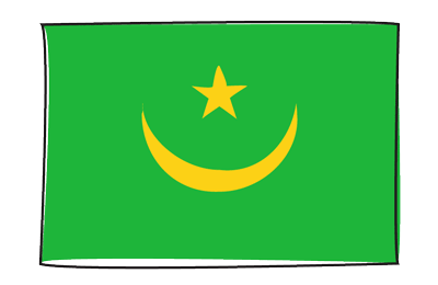 モーリタニア・イスラム共和国の国旗-グラフィティ