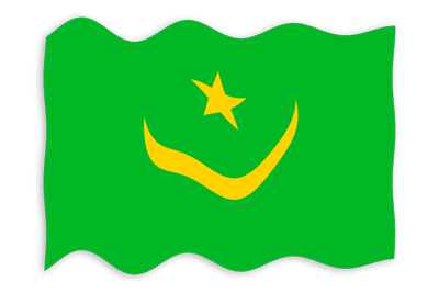 モーリタニア・イスラム共和国の国旗-波