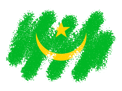 モーリタニア・イスラム共和国の国旗-クレヨン1
