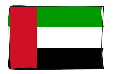アラブ首長国連邦の国旗-グラフィティ
