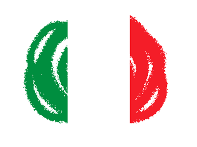 イタリア共和国の国旗-クラヨン2