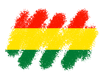 ボリビア多民族国の国旗-クレヨン1