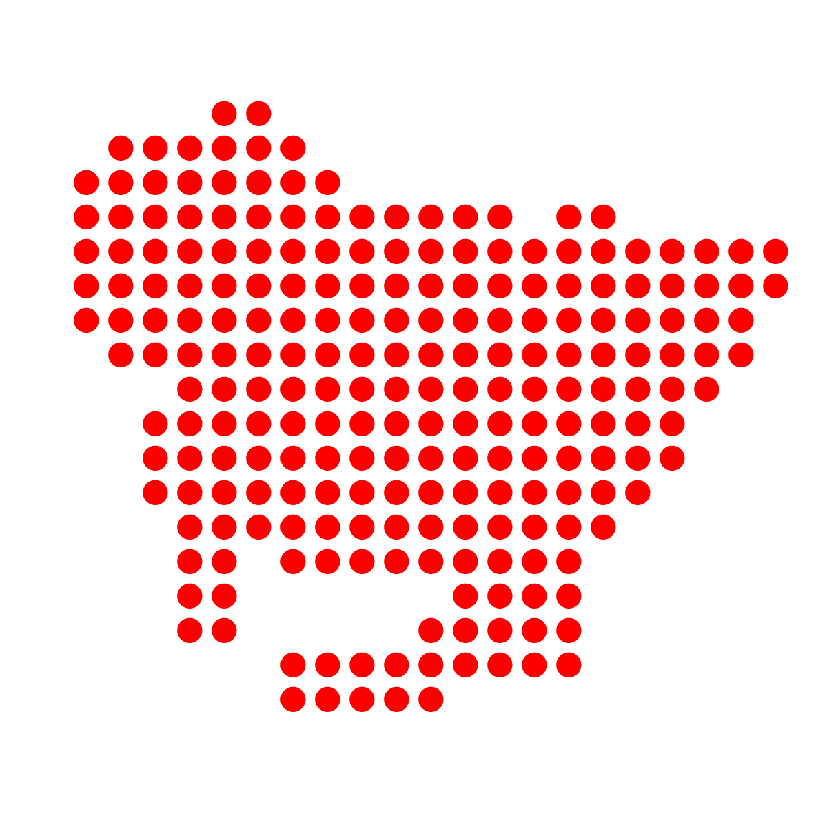 愛知県の無料フリーイラスト｜ドット・丸2(赤)