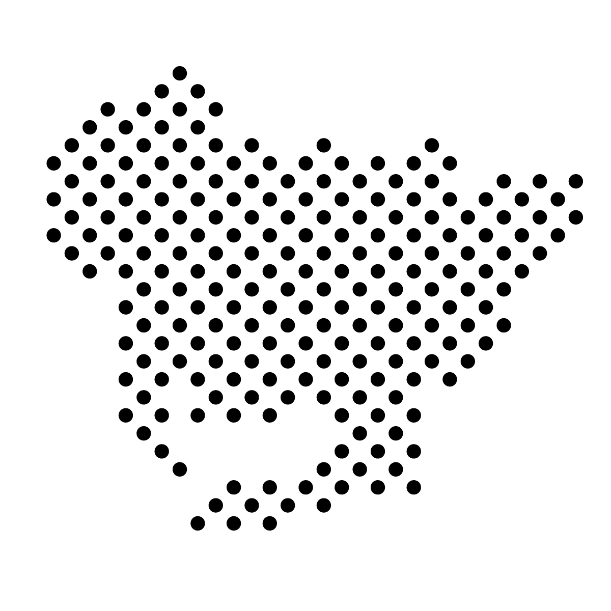 愛知県の無料フリーイラスト|ドット・丸4(黒)