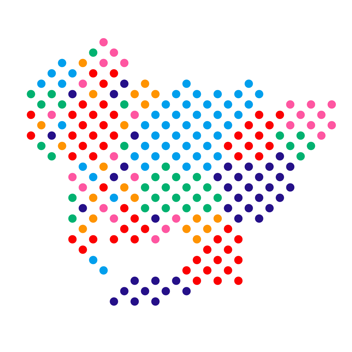 愛知県の無料フリーイラスト|ドット・丸4(カラフル)