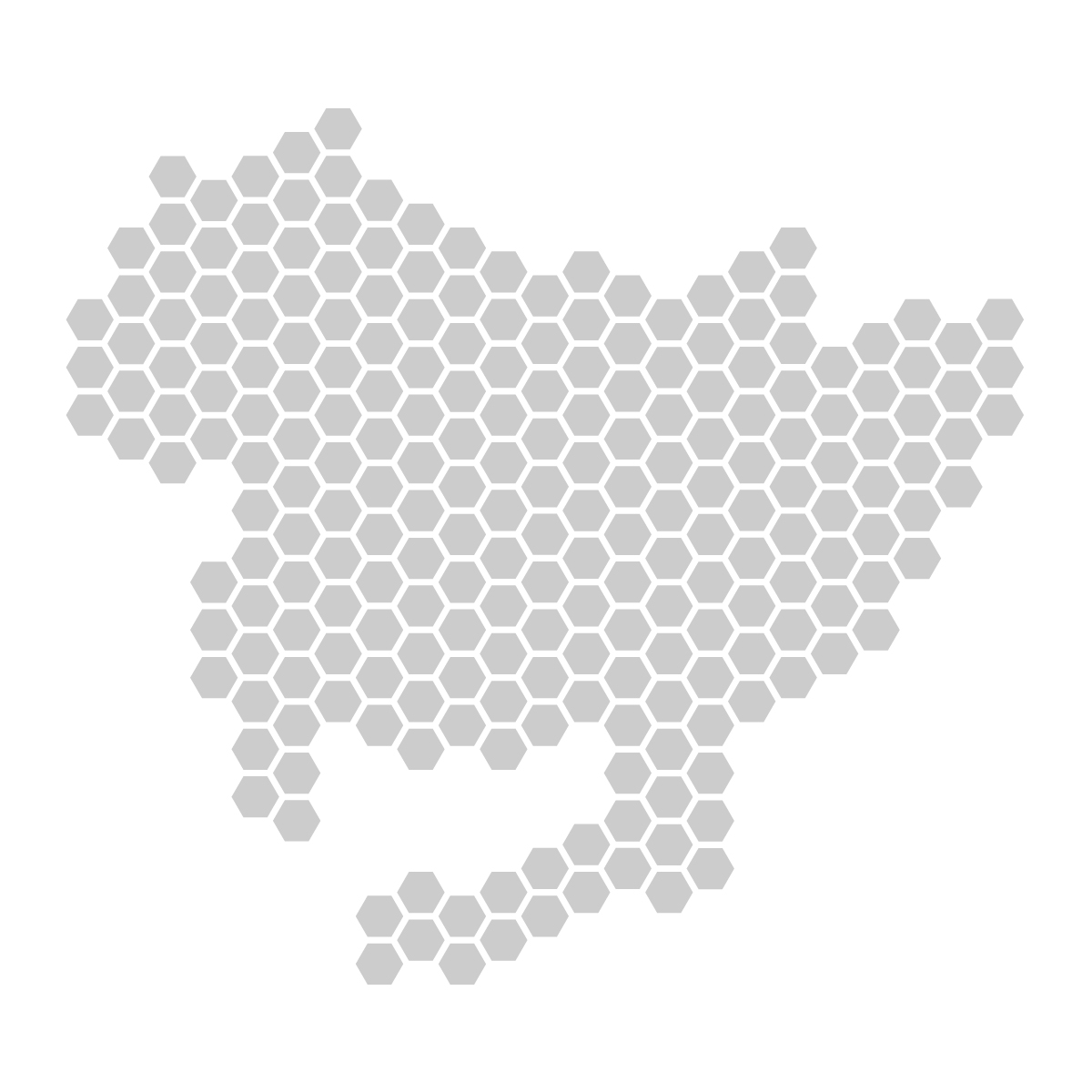 愛知県の無料フリーイラスト|ドット・六角(グレー)