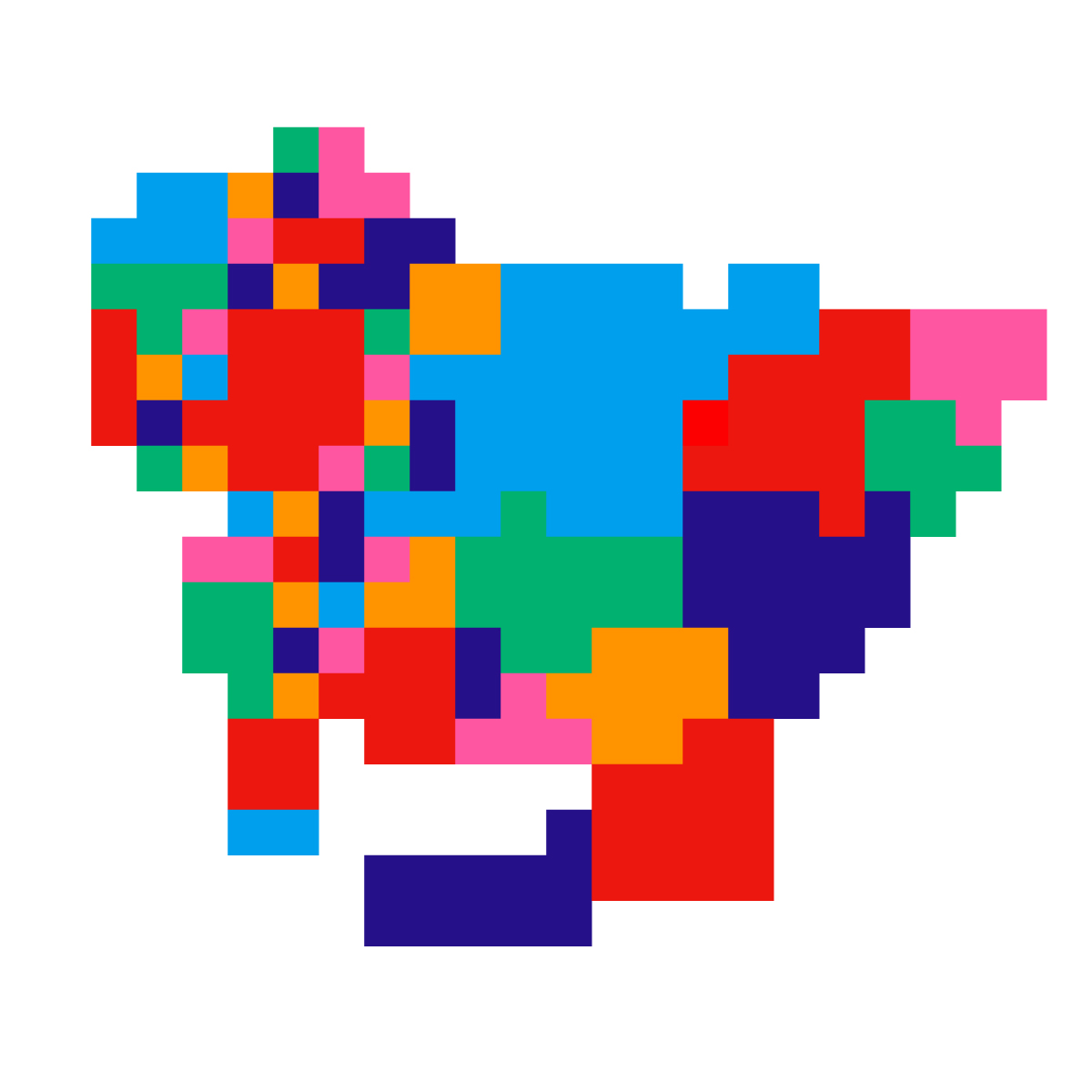 愛知県の無料フリーイラスト|ドット・四角3(カラフル)