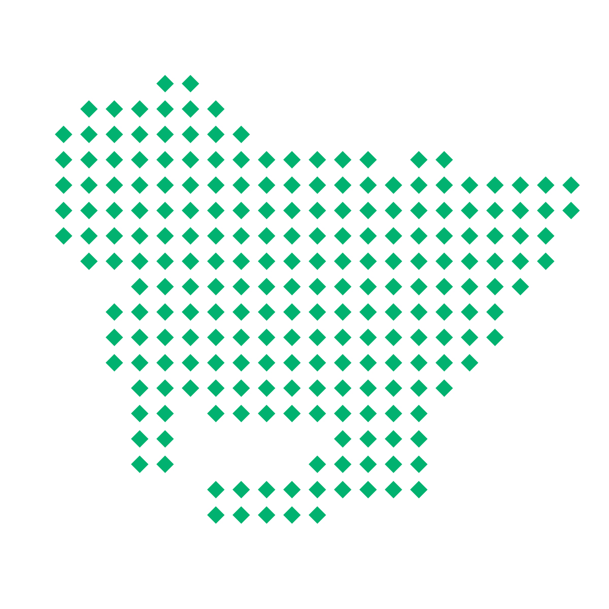 愛知県の無料フリーイラスト｜ドット・四角5(緑)