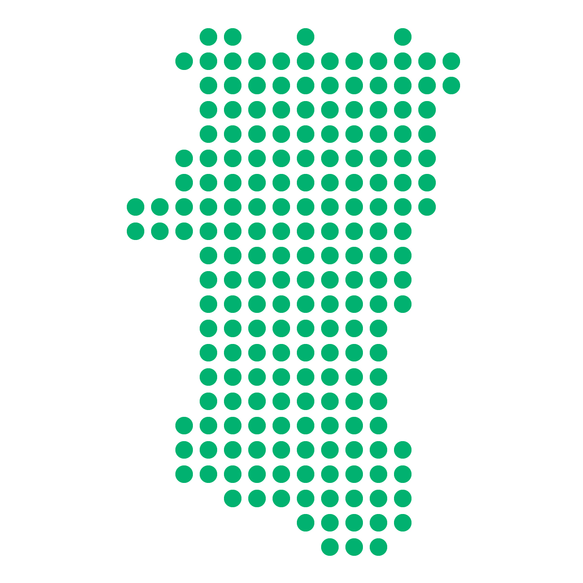 秋田県の無料フリーイラスト｜ドット・丸2(緑)