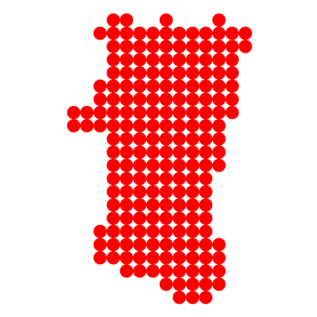 秋田県の無料フリーイラスト|ドット・丸3(赤)