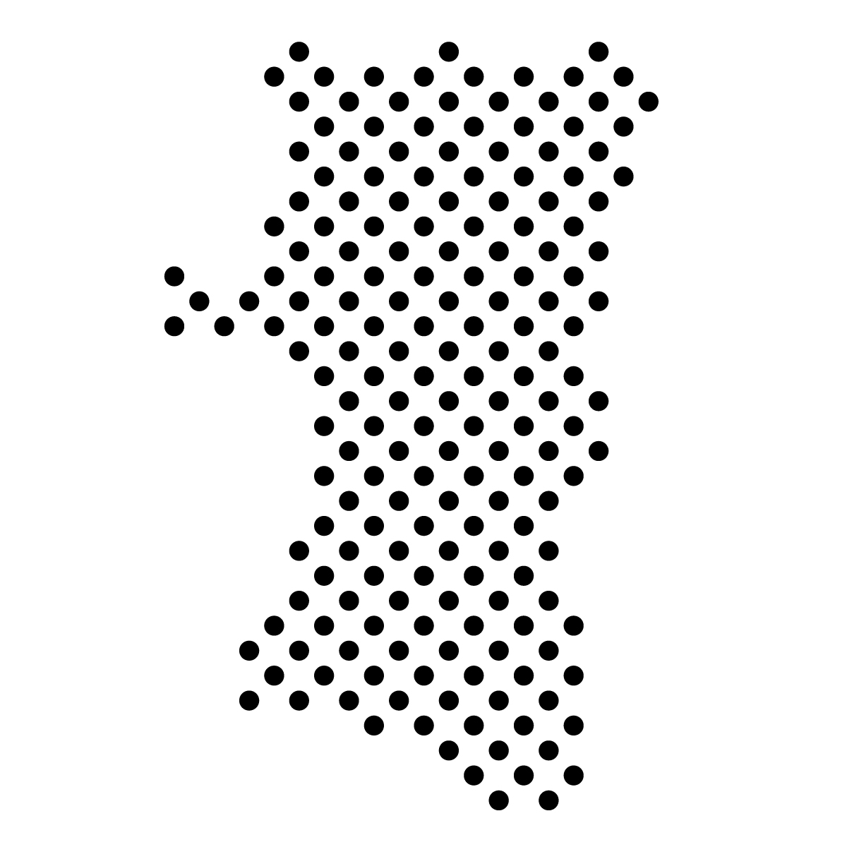 秋田県の無料フリーイラスト｜ドット・丸4(黒)