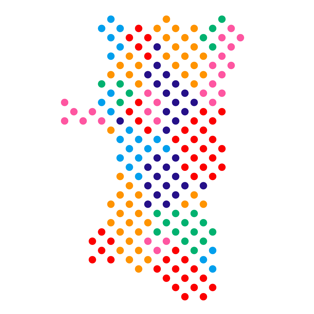 秋田県の無料フリーイラスト｜ドット・丸4(カラフル)