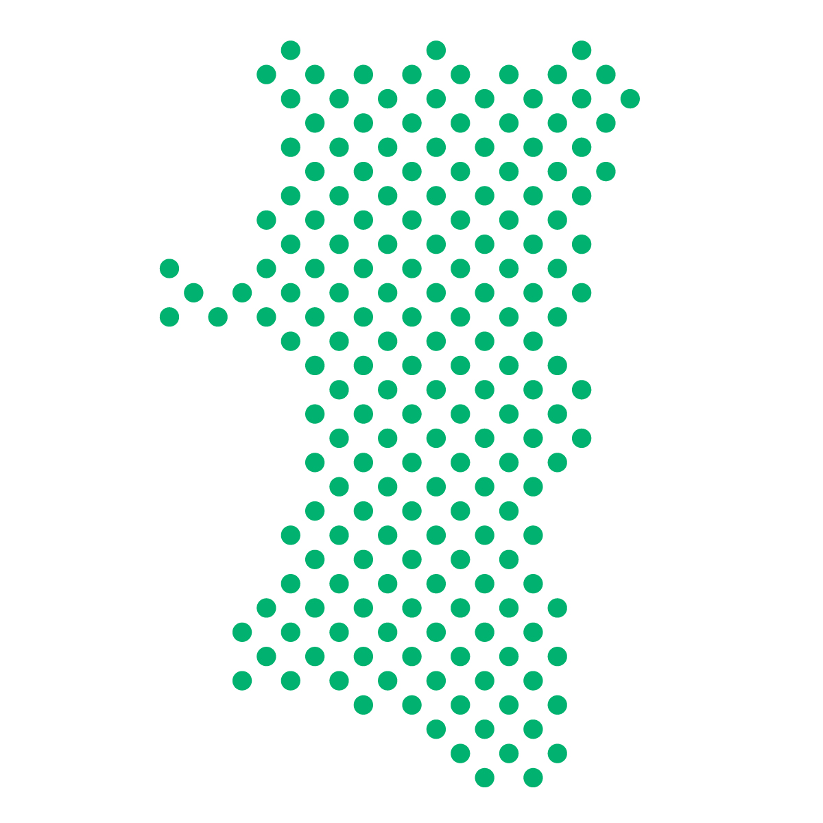 秋田県の無料フリーイラスト｜ドット・丸4(緑)