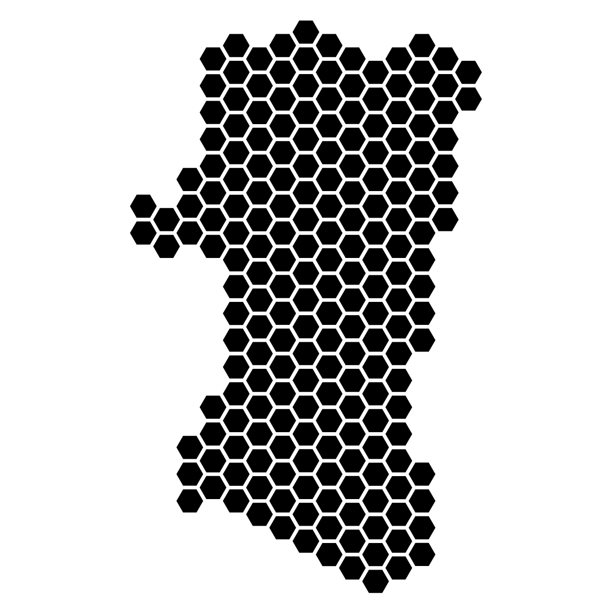 秋田県の無料フリーイラスト|ドット・六角(黒)