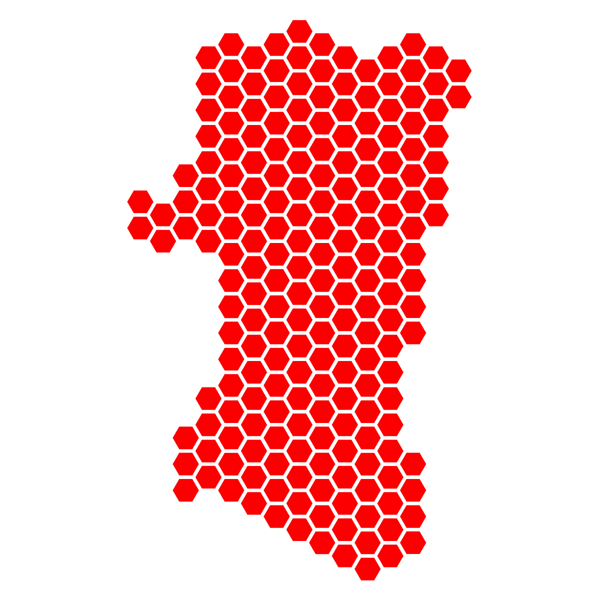 秋田県の無料フリーイラスト｜ドット・六角(赤)