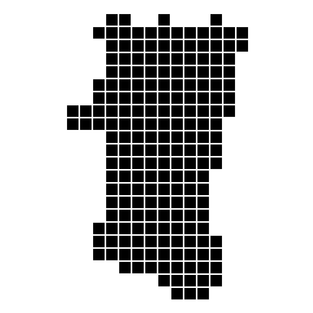 秋田県の無料フリーイラスト|ドット・四角1(黒)