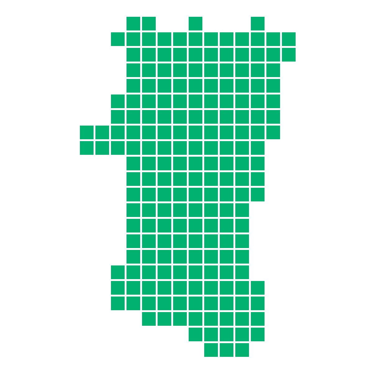 秋田県の無料フリーイラスト｜ドット・四角1(緑)