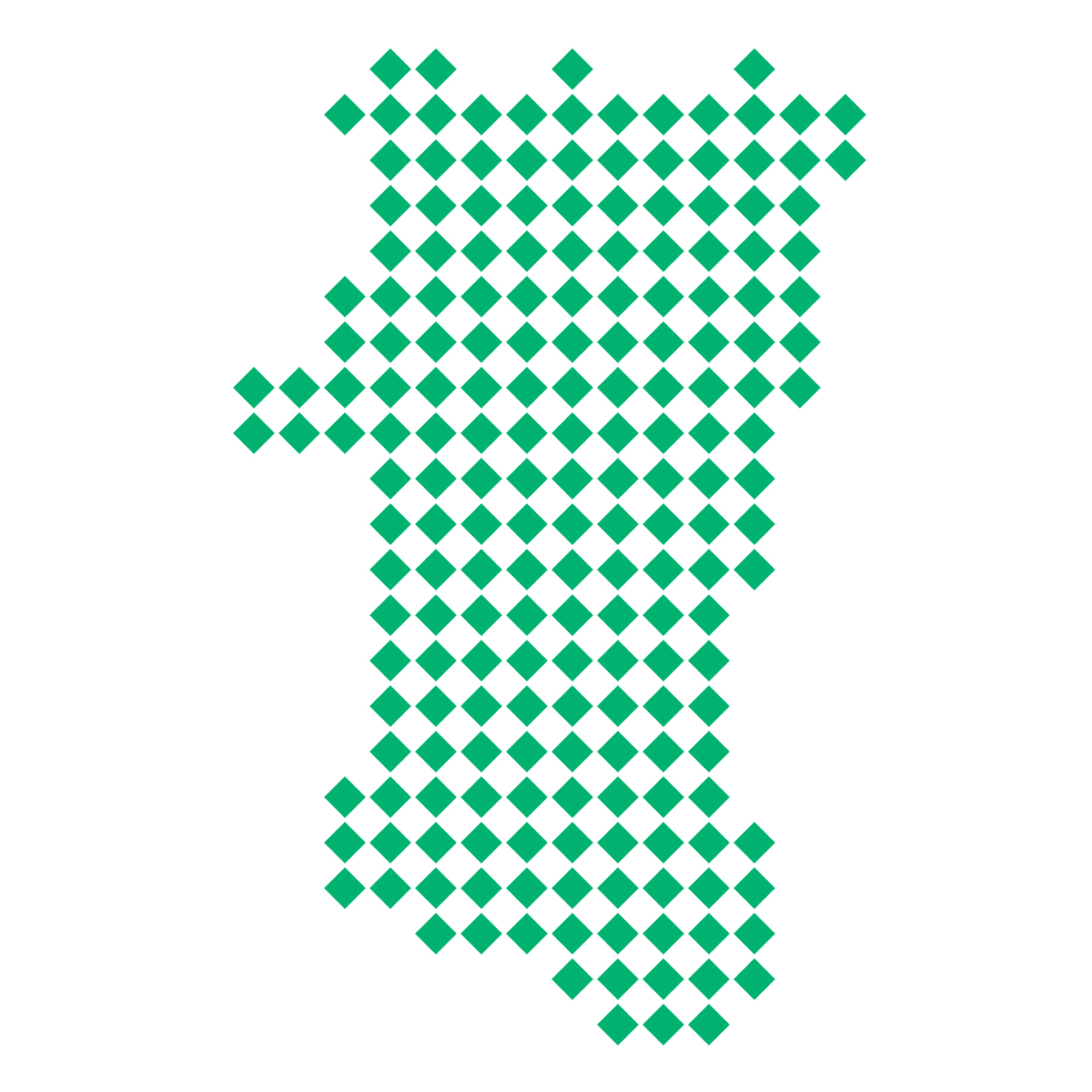 秋田県の無料フリーイラスト|ドット・四角4(緑)