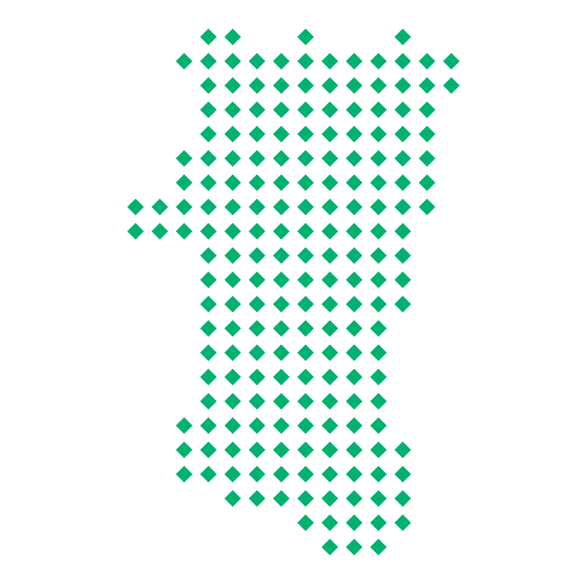 秋田県の無料フリーイラスト｜ドット・四角5(緑)
