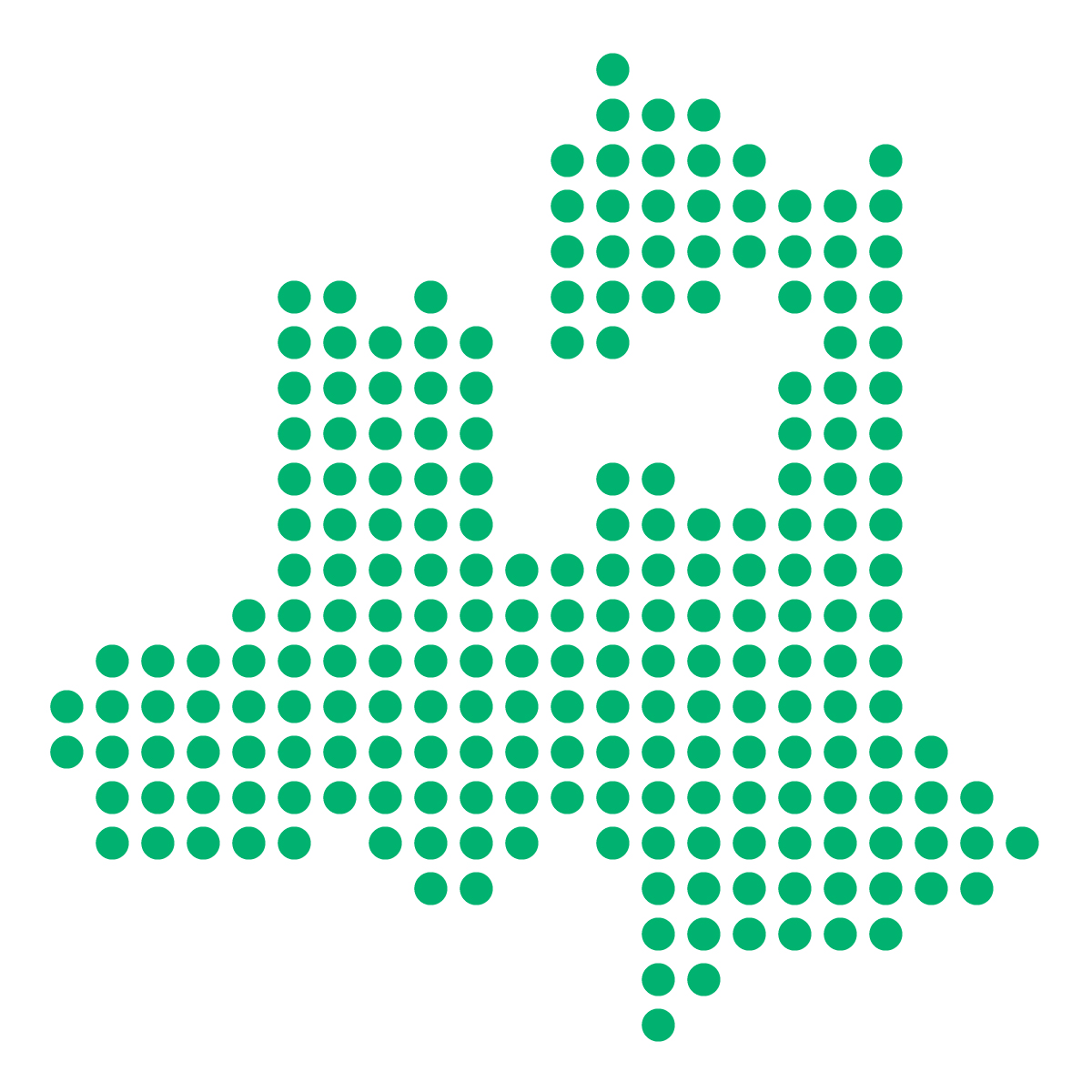 青森県の無料フリーイラスト｜ドット・丸2(緑)