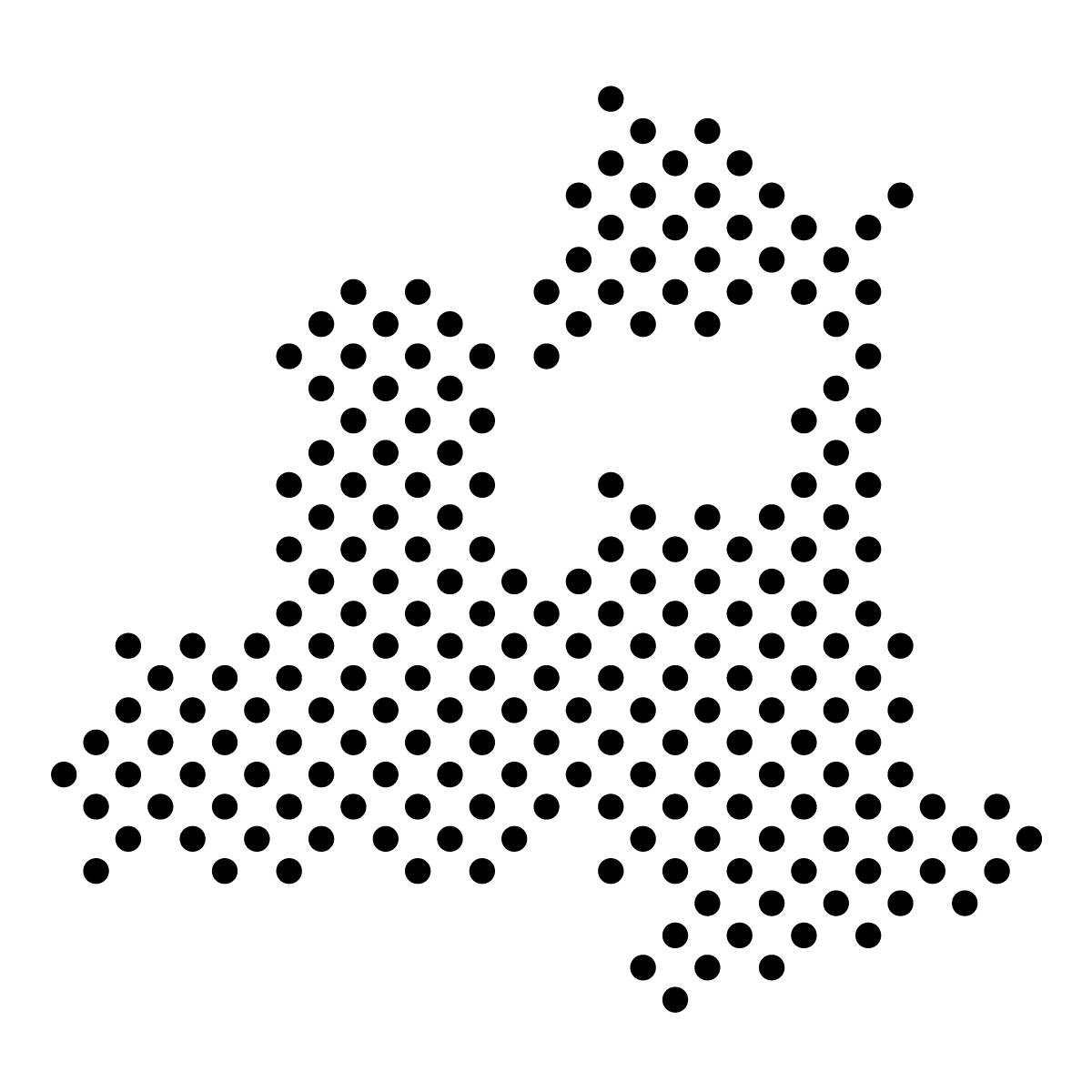 青森県の無料フリーイラスト|ドット・丸4(黒)