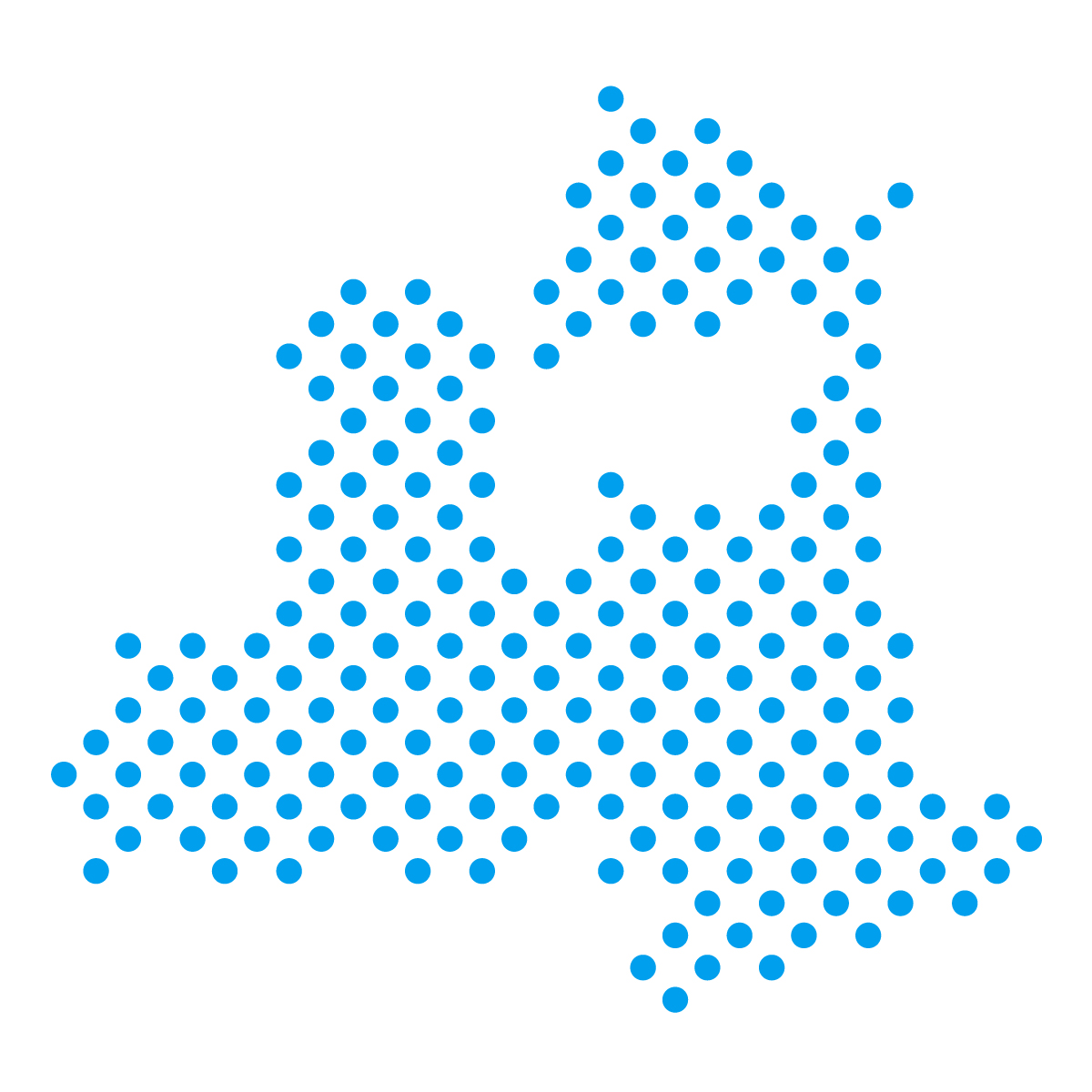 青森県の無料フリーイラスト｜ドット・丸4(青)