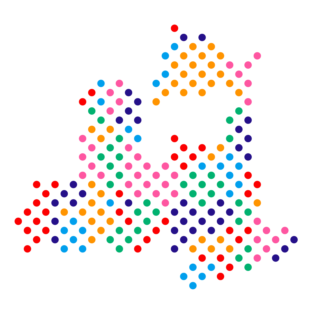 青森県の無料フリーイラスト|ドット・丸4(カラフル)