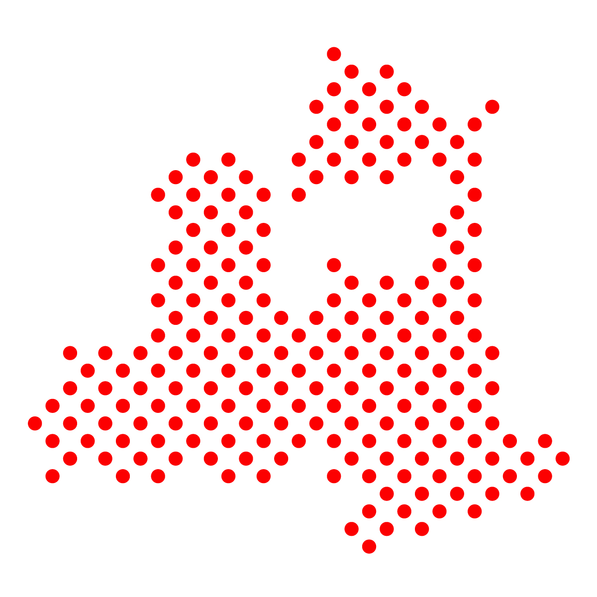 青森県の無料フリーイラスト｜ドット・丸4(赤)