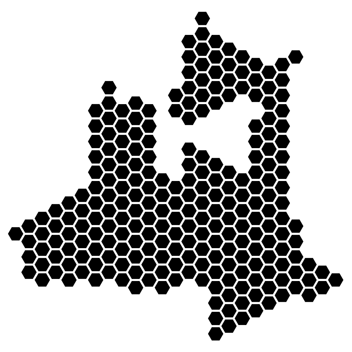 青森県の無料フリーイラスト｜ドット・六角(黒)