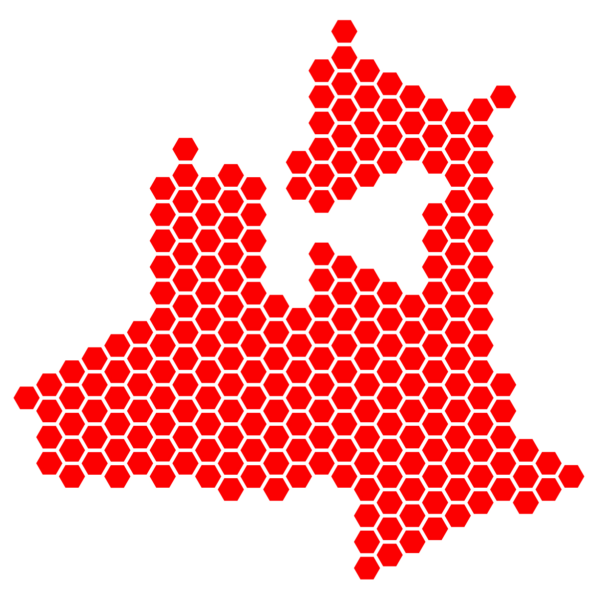 青森県の無料フリーイラスト｜ドット・六角(赤)