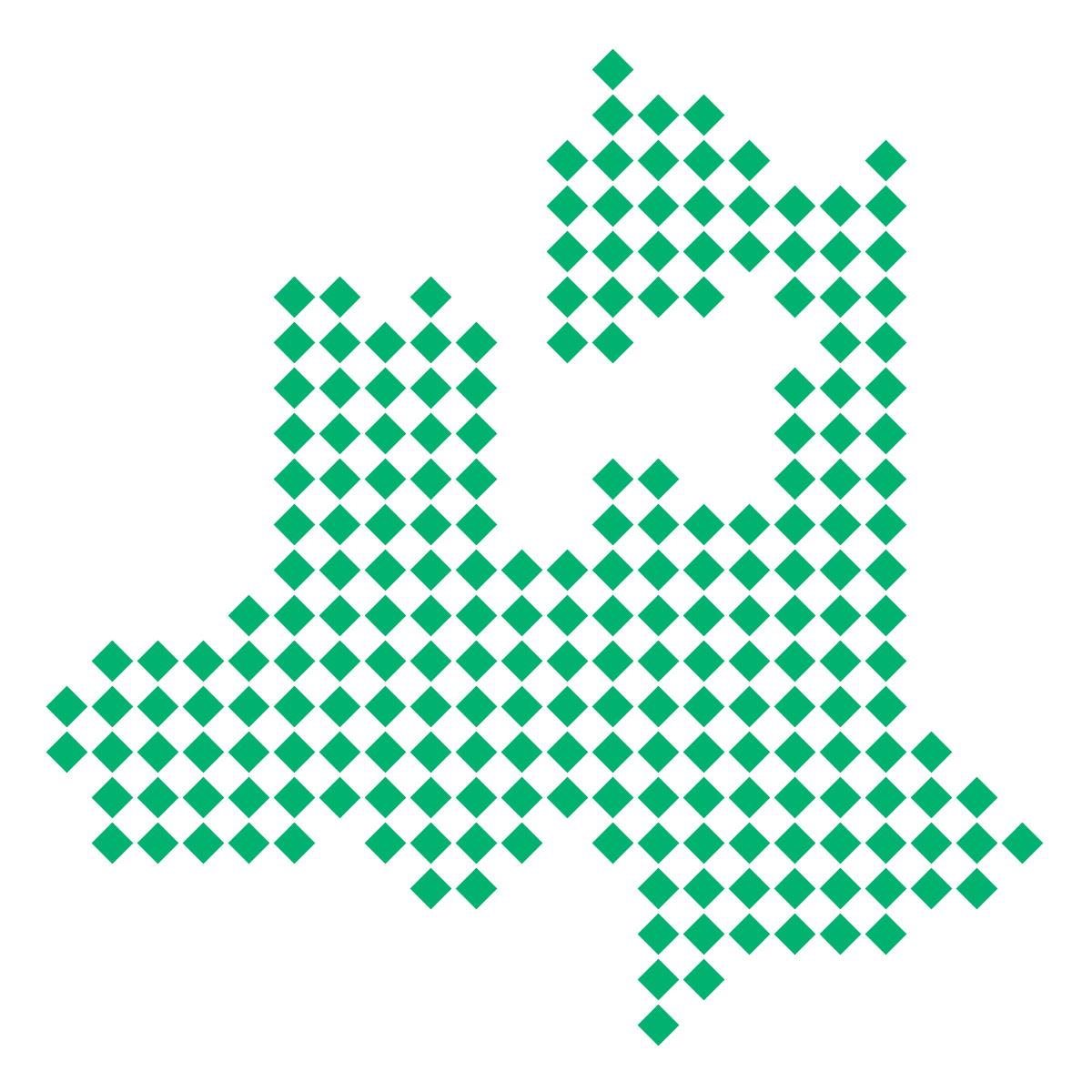 青森県の無料フリーイラスト｜ドット・四角4(緑)