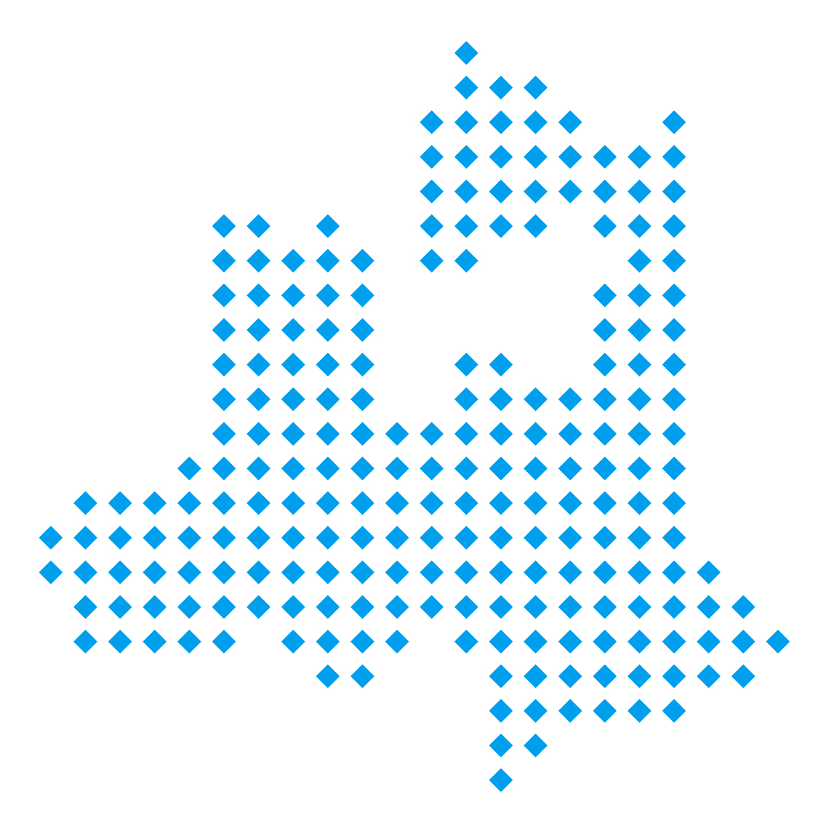 青森県の無料フリーイラスト|ドット・四角5(青)