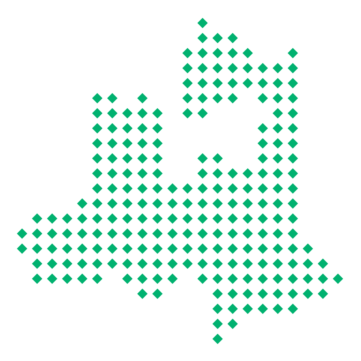 青森県の無料フリーイラスト｜ドット・四角5(緑)