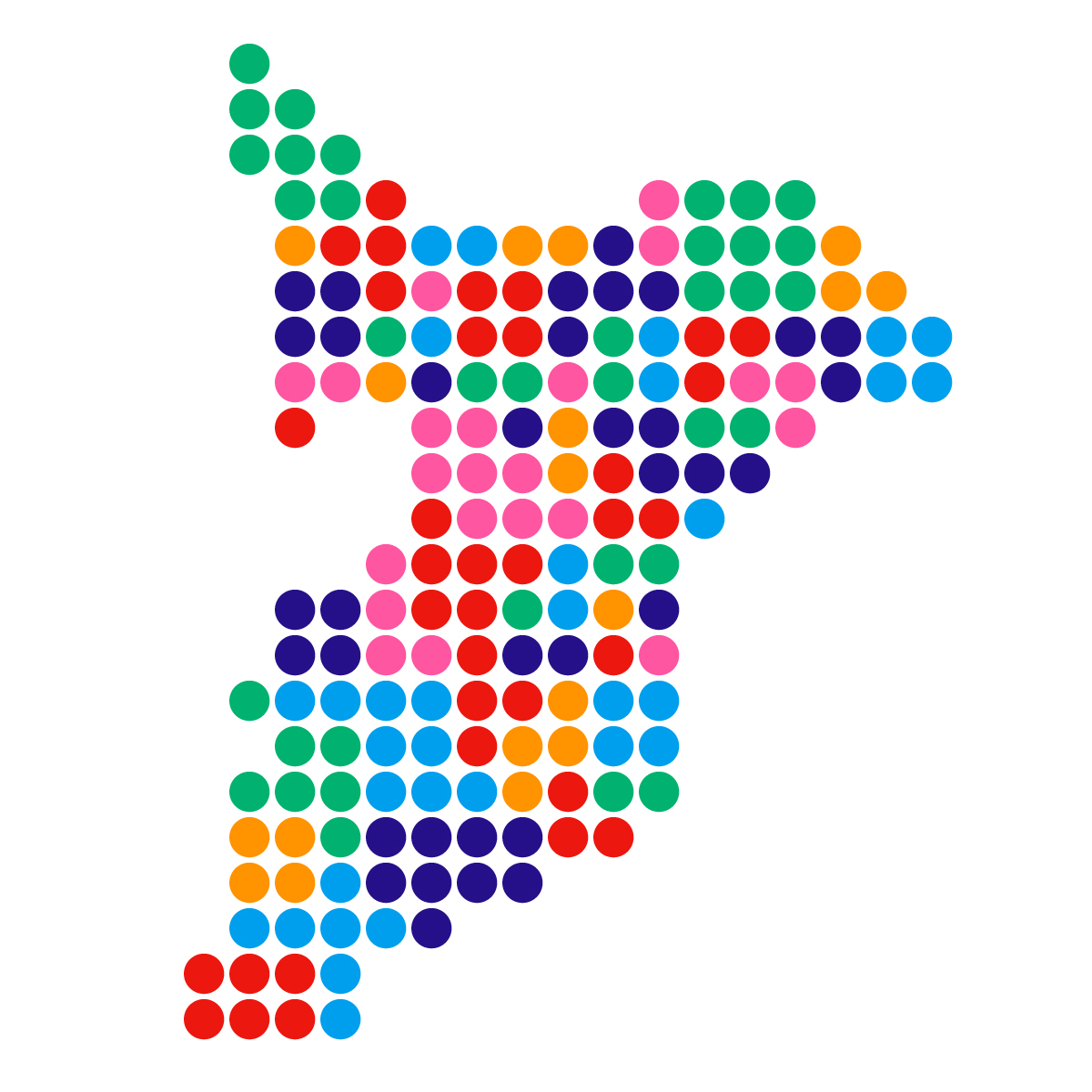 千葉県の無料フリーイラスト｜ドット・丸1(カラフル)