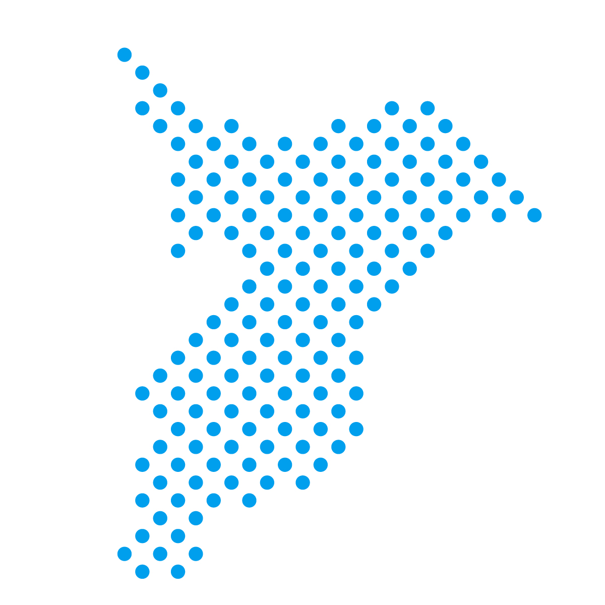 千葉県の無料フリーイラスト｜ドット・丸4(青)