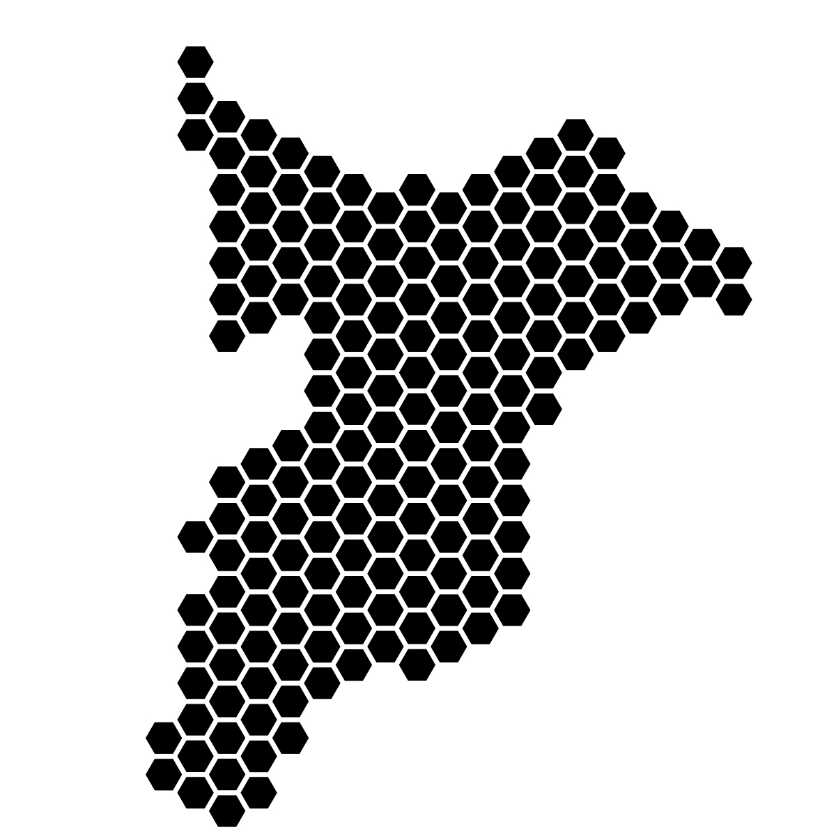 千葉県の無料フリーイラスト｜ドット・六角(黒)