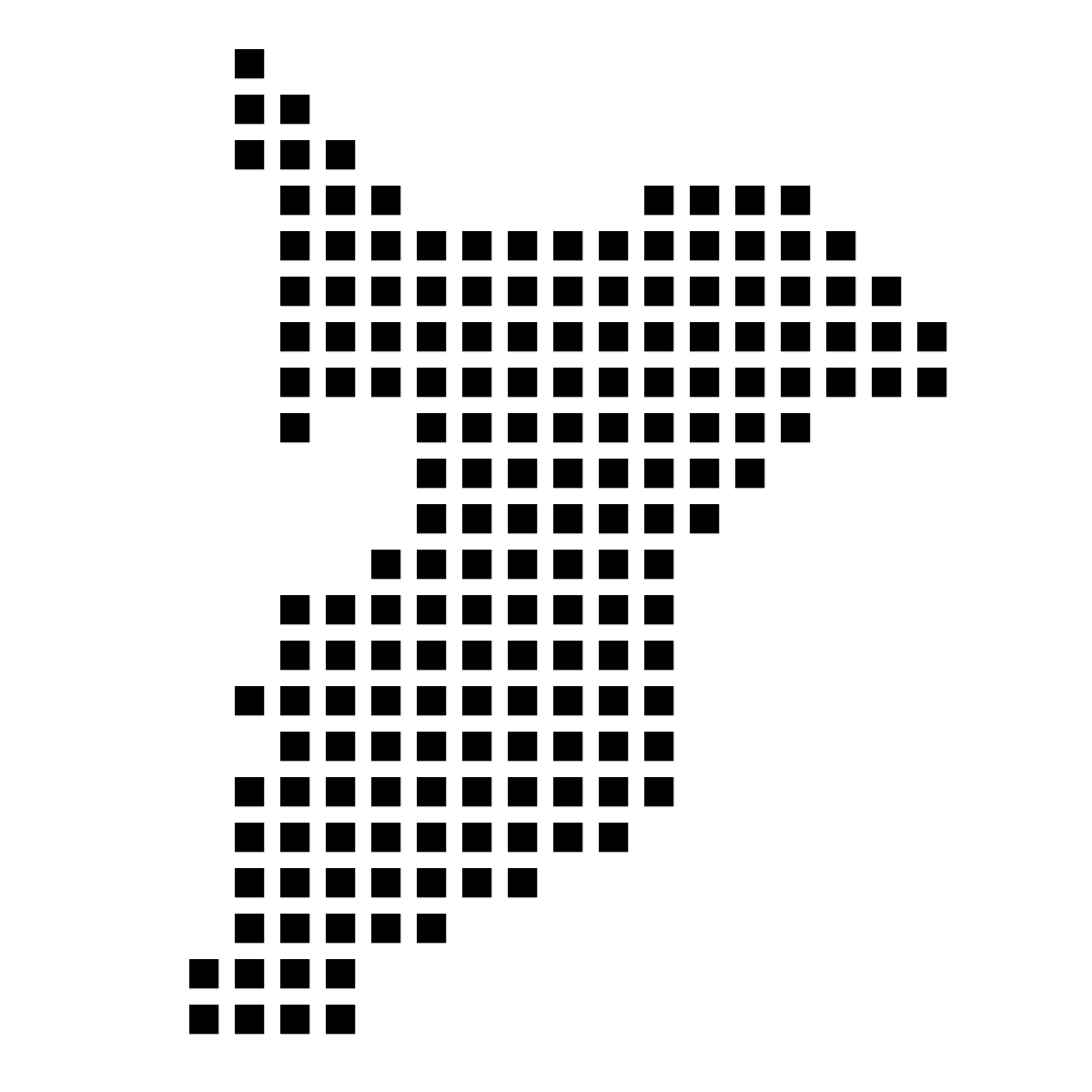 千葉県の無料フリーイラスト｜ドット・四角2(黒)