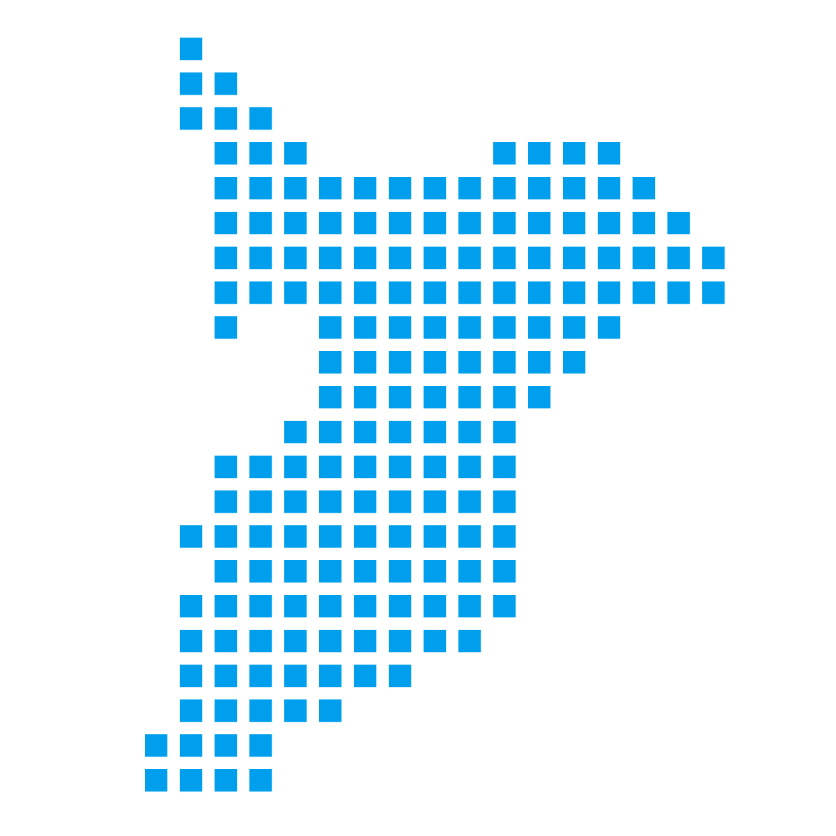 千葉県の無料フリーイラスト｜ドット・四角2(青)