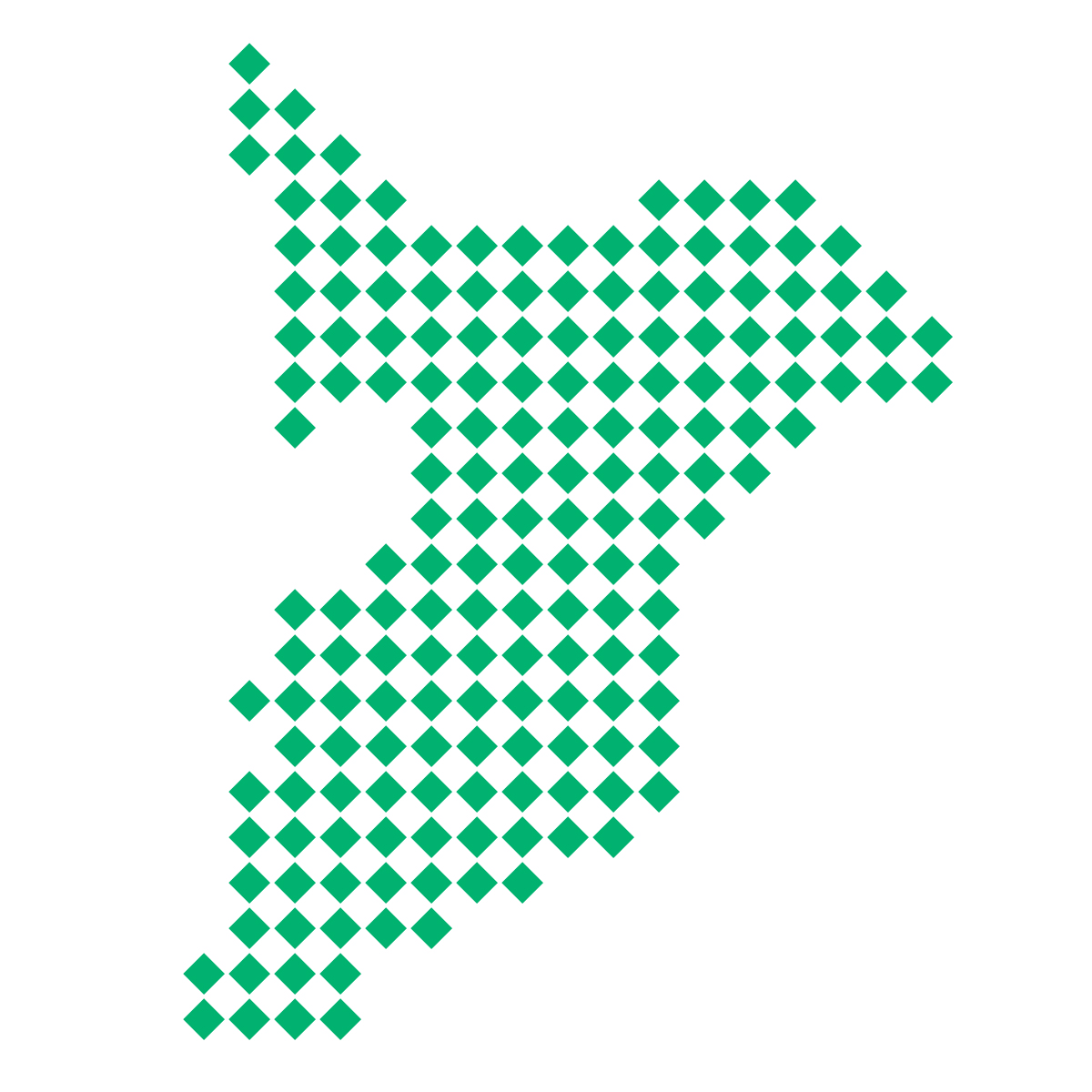 千葉県の無料フリーイラスト|ドット・四角4(緑)