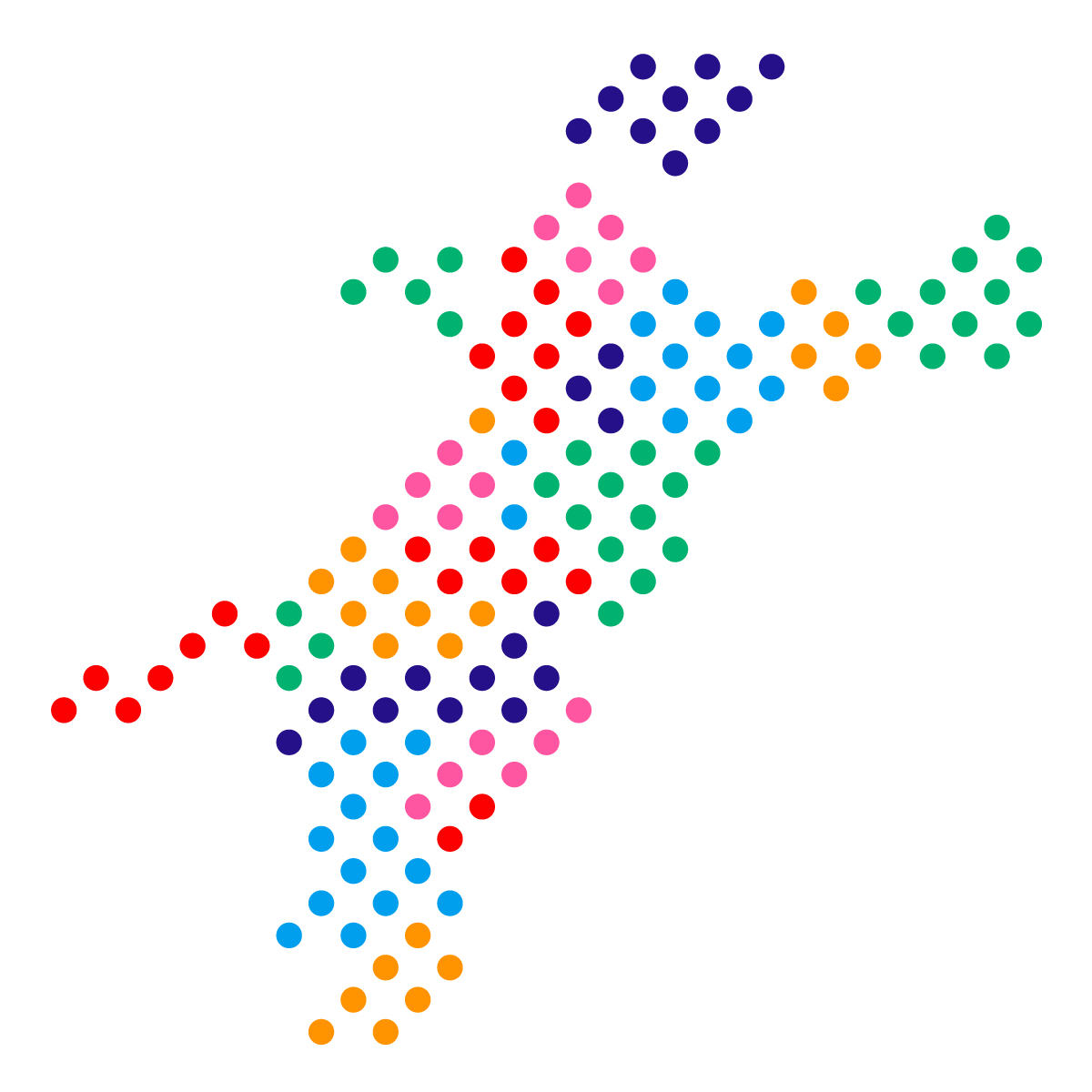 愛媛県の無料フリーイラスト｜ドット・丸4(カラフル)