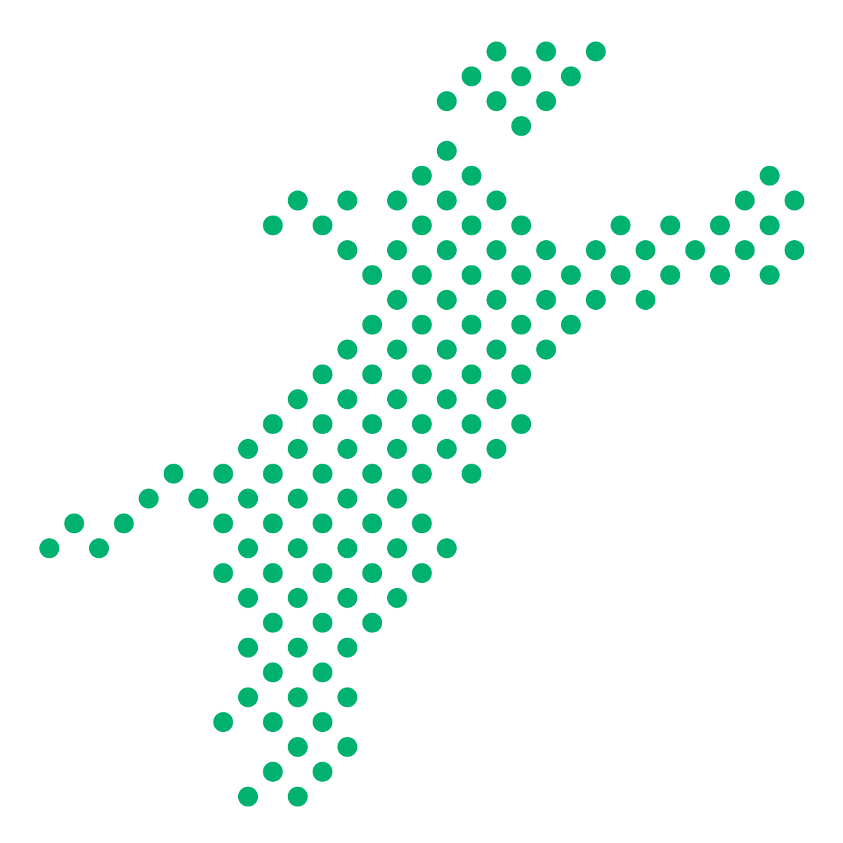 愛媛県の無料フリーイラスト|ドット・丸4(緑)