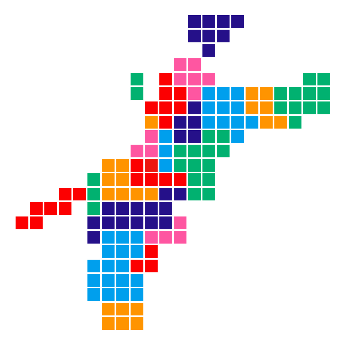 愛媛県の無料フリーイラスト｜ドット・四角1(カラフル)