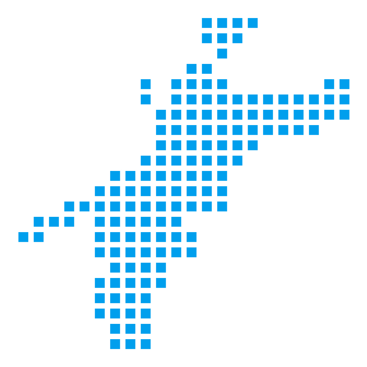 愛媛県の無料フリーイラスト|ドット・四角2(青)