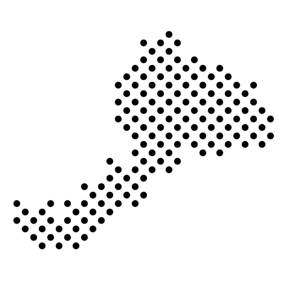 福井県の無料フリーイラスト|ドット・丸4(黒)