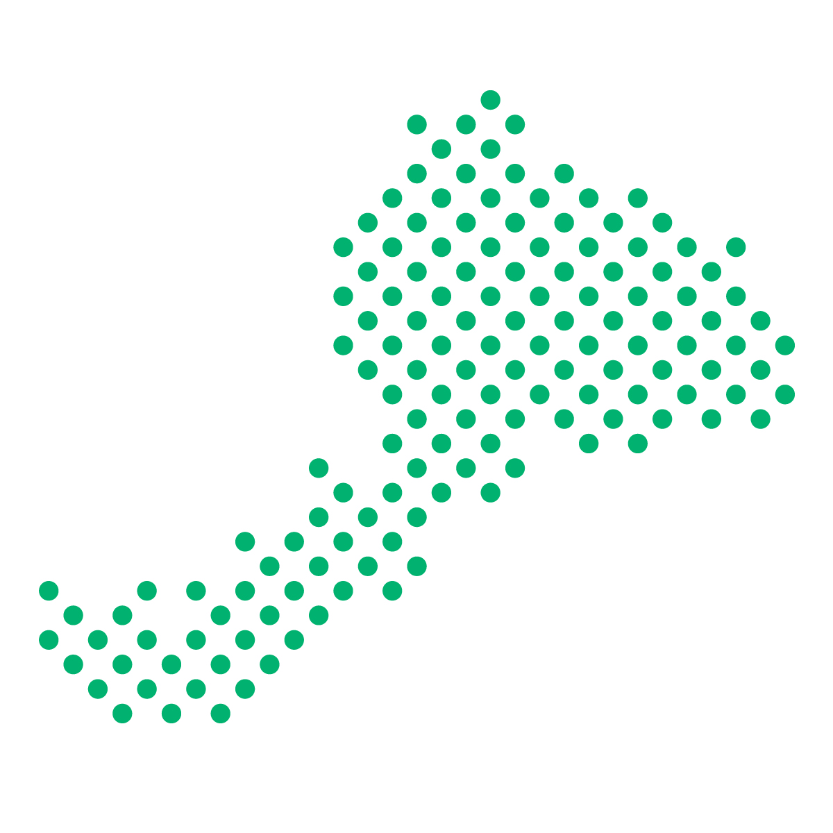 福井県の無料フリーイラスト|ドット・丸4(緑)