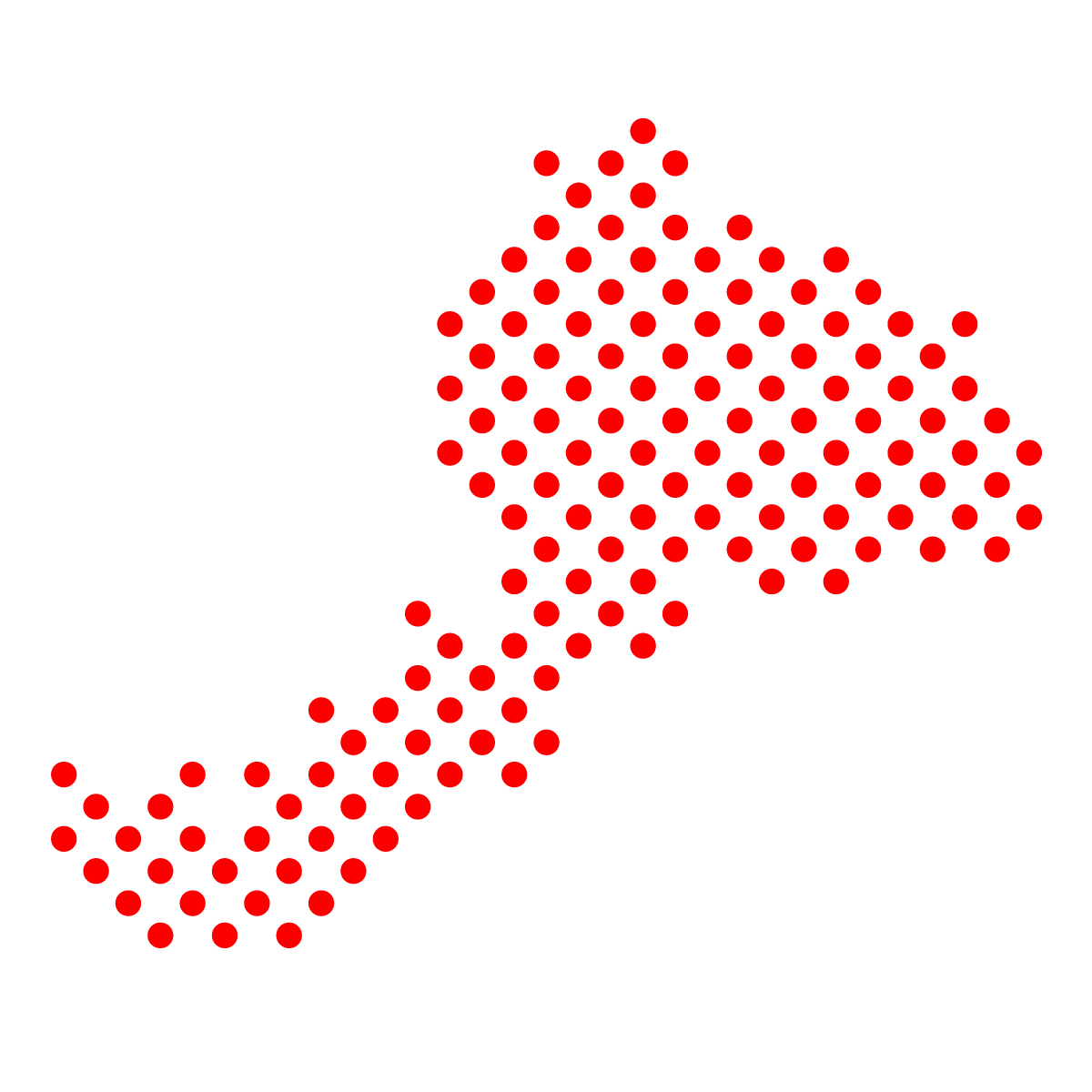 福井県の無料フリーイラスト｜ドット・丸4(赤)