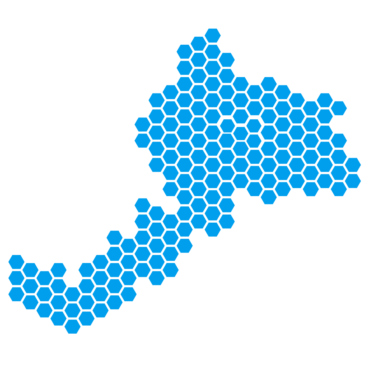 福井県の無料フリーイラスト|ドット・六角(青)