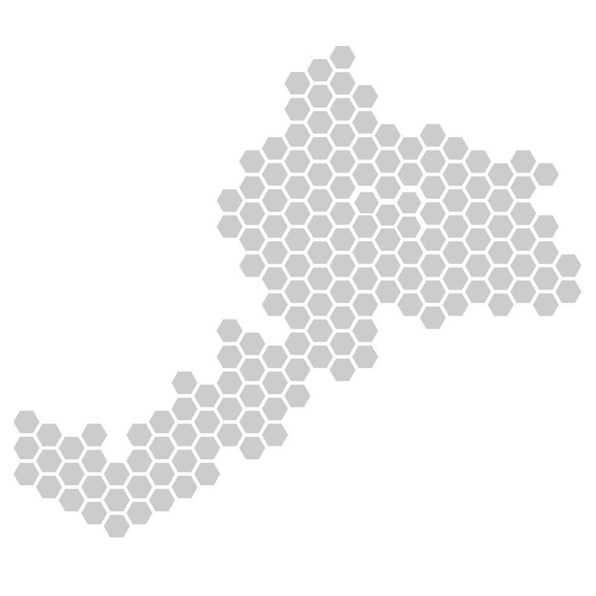 福井県の無料フリーイラスト|ドット・六角(グレー)